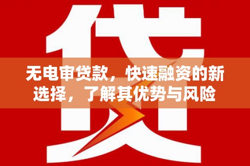 蠡县无电审贷款，快速融资的新选择，了解其优势与风险