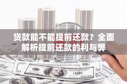 蠡县贷款能不能提前还款？全面解析提前还款的利与弊