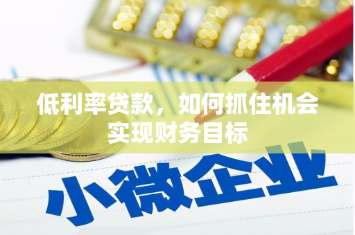 蠡县低利率贷款，如何抓住机会实现财务目标