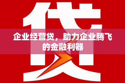 蠡县企业经营贷，助力企业腾飞的金融利器