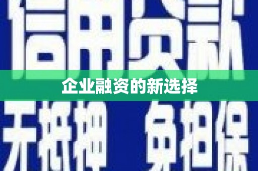 蠡县企业融资的新选择