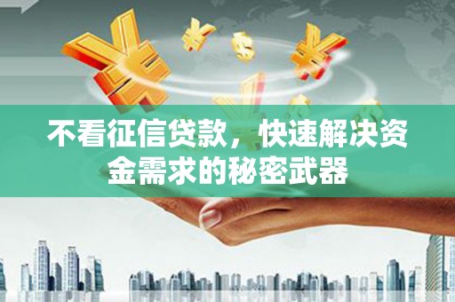 蠡县不看征信贷款，快速解决资金需求的秘密武器