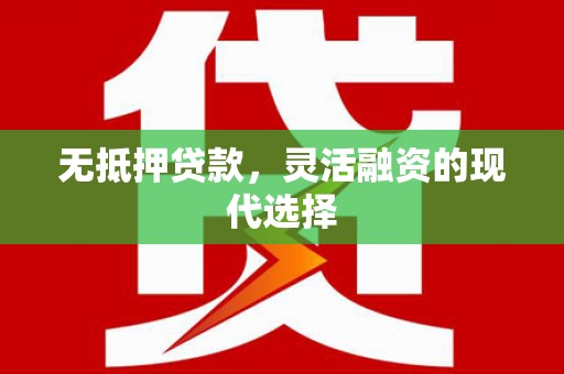 蠡县无抵押贷款，灵活融资的现代选择