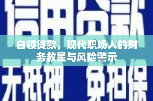 蠡县白领贷款，现代职场人的财务救星与风险警示