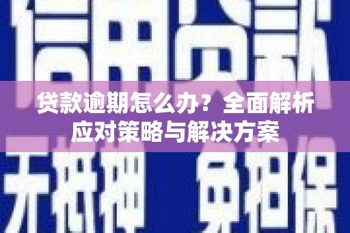 蠡县贷款逾期怎么办？全面解析应对策略与解决方案