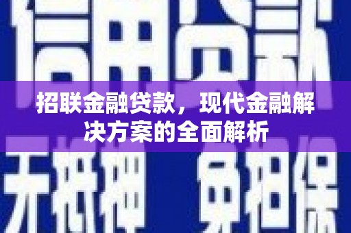 蠡县招联金融贷款，现代金融解决方案的全面解析