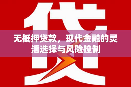 蠡县无抵押贷款，现代金融的灵活选择与风险控制
