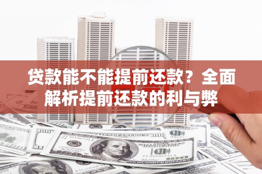蠡县贷款能不能提前还款？全面解析提前还款的利与弊