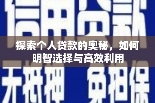 蠡县探索个人贷款的奥秘，如何明智选择与高效利用