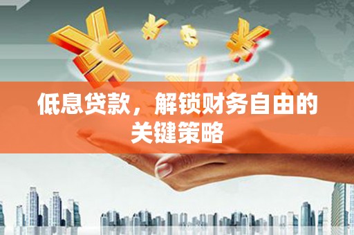 蠡县低息贷款，解锁财务自由的关键策略