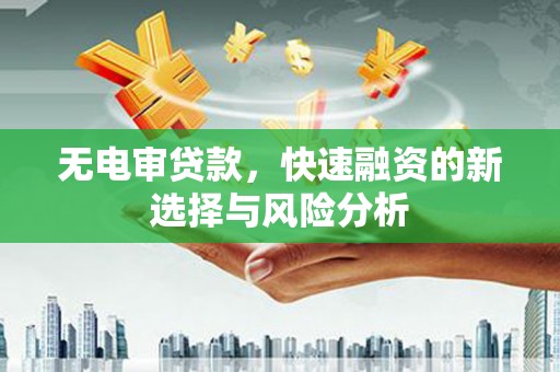 蠡县无电审贷款，快速融资的新选择与风险分析