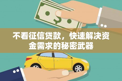 蠡县不看征信贷款，快速解决资金需求的秘密武器