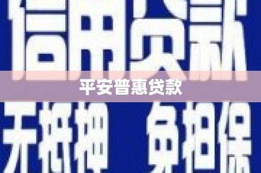 蠡县平安普惠贷款