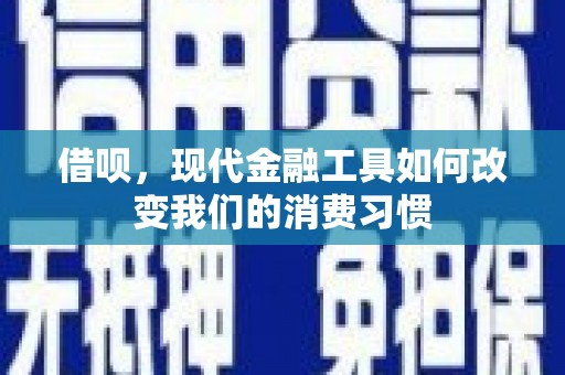蠡县借呗，现代金融工具如何改变我们的消费习惯