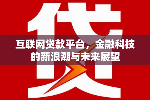 蠡县互联网贷款平台，金融科技的新浪潮与未来展望