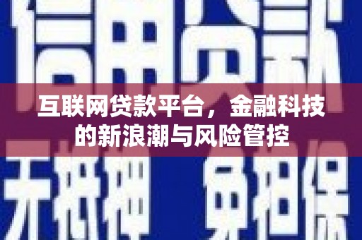 蠡县互联网贷款平台，金融科技的新浪潮与风险管控
