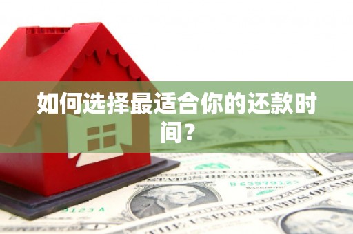 蠡县如何选择最适合你的还款时间？